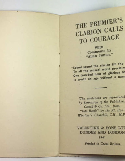 The Premier's Clarion Calls to Courage: Title Page