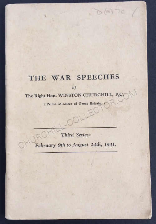 Churchill War Speeches 1940, 1941 | Churchill Collector: Books ...