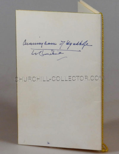 On the back cover: authentic signatures of Sir Winston Churchill & Viscount Cunningham of Hyndhope