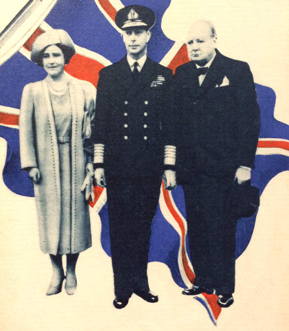 Christmas Card: Churchill, King George VI, Queen Elizabeth