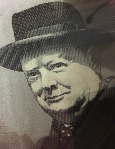 Up Close - Churchill Portrait Silk in Wood Frame