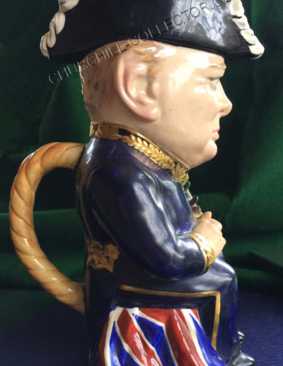 Left side: Churchill Toby by Arthur J. Wilkinson, Royal Staffordshire Pottery – 1941