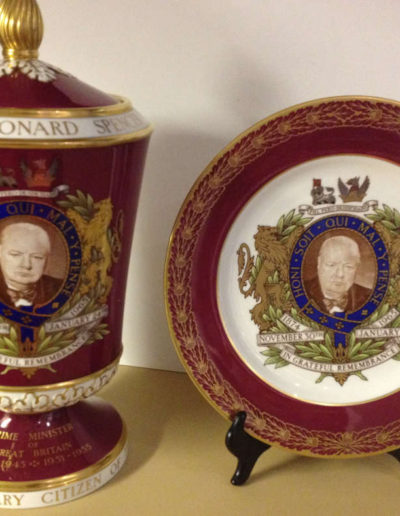 Churchill Spode Plate & Urn