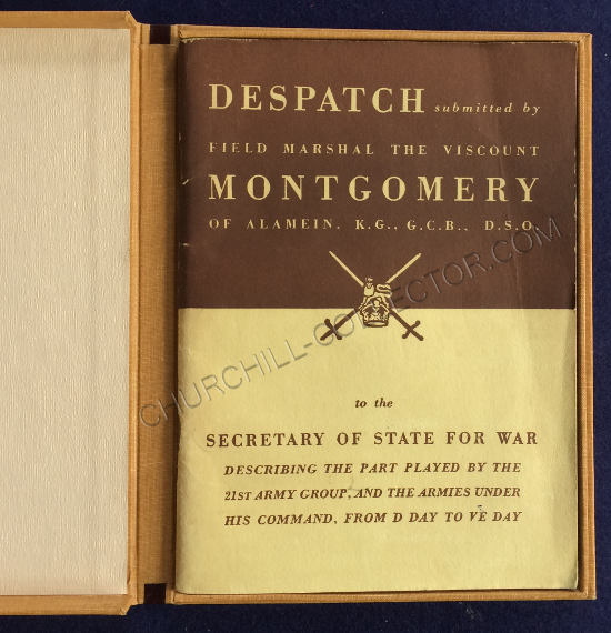 DESPATCH submitted by Field Marshal MONTGOMERY of Alamein