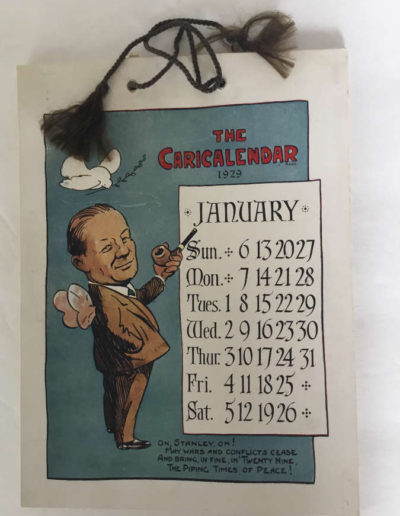 January 1929 - Caricalendar - A 1929 Calendar Featuring Caricatures of Various Politicians