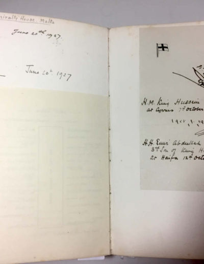 Admiral Keyes' Visitors Book 1927