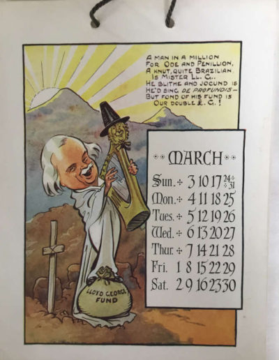 March 1929 - Caricalendar with Lloyd George