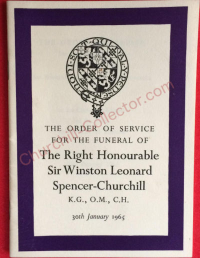 Winston Churchill's Funeral: Order of Service