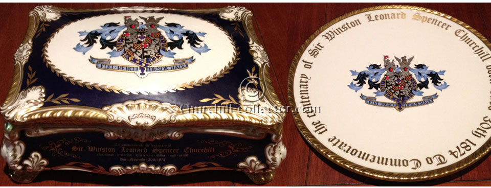 Churchill Centenary Paragon Cigar Box & Plate