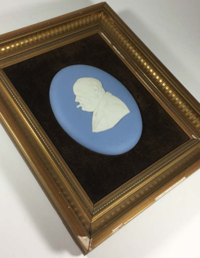 Churchill Wedgwood oval cameo/ medallion in original frame – showing damage