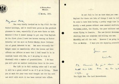 Churchill Letter to Lord Beaverbrook