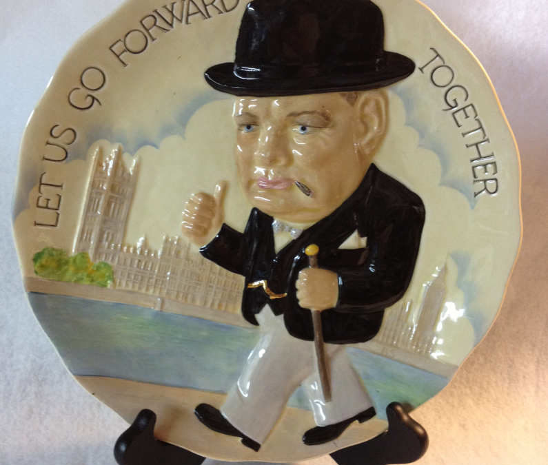 WWII Collector Plate / Wall Plaque – Commemorating Churchill