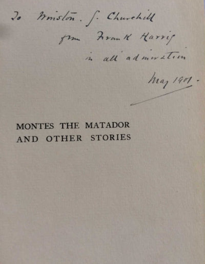 Inscription to Churchill by the author, Frank Harris