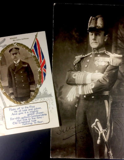 Signed Photo + Postcard: John Rushworth Jellicoe, 1st Earl Jellicoe, Admiral of the Fleet