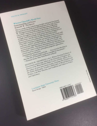 Winston Churchill's World View: Back Cover