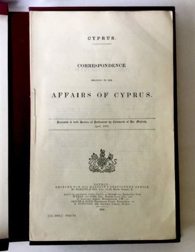 Affairs Of Cyprus - 1908 Pamphlet