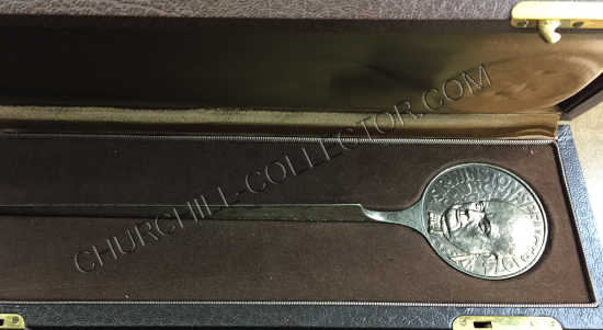 Churchill Centenary Silver Letter Opener / Paper Knife: Garrard