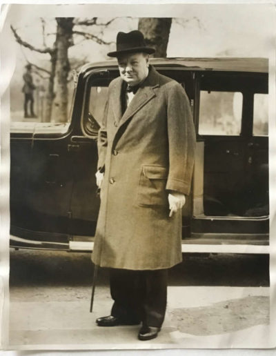 Wartime Photograph of Winston Churchill outside 10 Downing Street