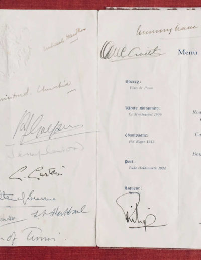 Churchill's 80th Birthday Trinity House Signatures including Winston Churchill's