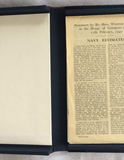 Navy Estimates Pamphlet - Churchill Speech - in Custom Chemise