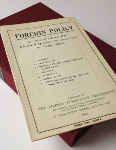 Foreign Policy, 1912 Speech by Churchill in Protective Case