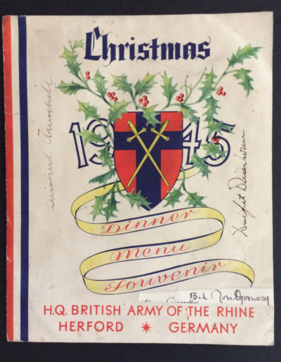 Christmas Dinner Menu – 1945, Germany: Churchill & Eisenhower Signatures