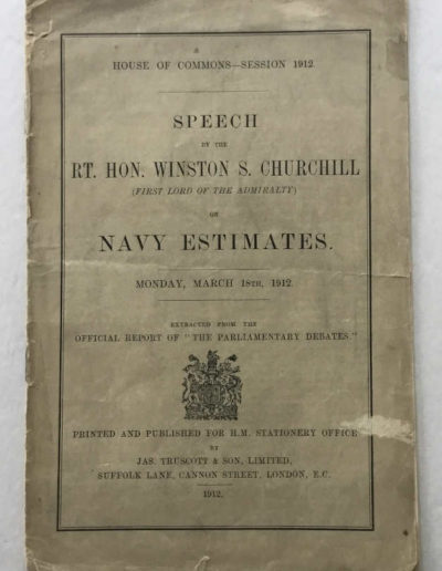 Churchill Speech: Nave Estimates, 1912