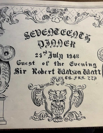 Navigating Officer's Dinner 1948: Guest of Honor, Robert Alexander Watson-Watt