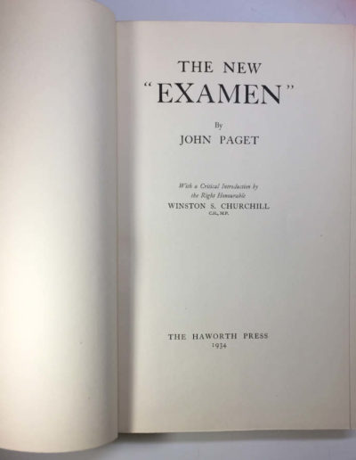 New Examen 1934, with Introduction by Winston Churchill: Title Page