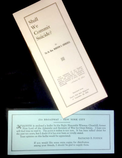 Shall We Commit Suicide? by Winston Churchill 1st Edn with Flyer