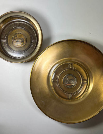 2 Brass Dishes: Winston Churchill Memorial Fulton MO