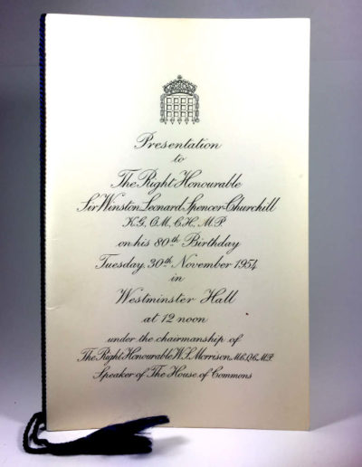 Invitation to Winston Churchill’s 80th Birthday Celebration