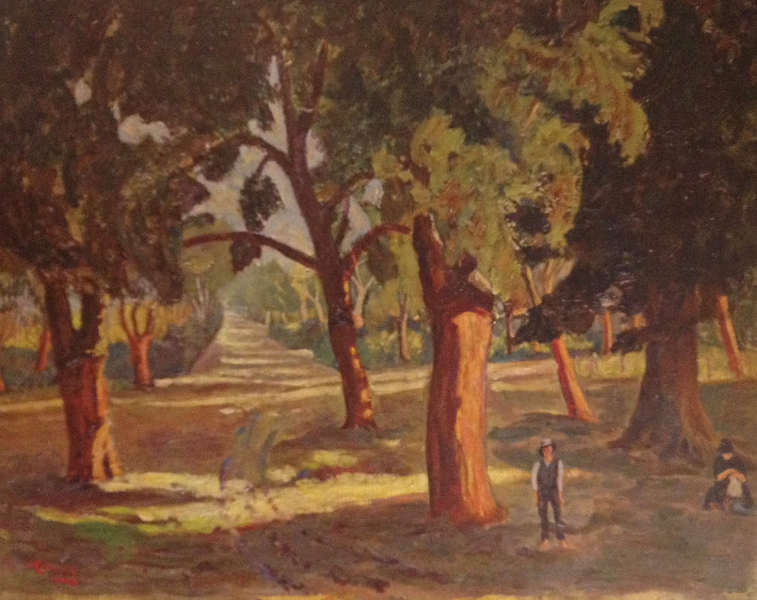 Winston Churchill S Paintings 7 Prints Churchill Collector Books   Churchill Painting Cork Trees Near Mimizan 