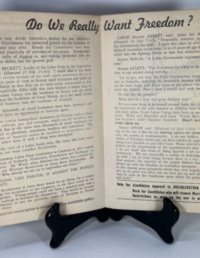 Winston Churchill Said: 2 pages, Australian Political Leaflet