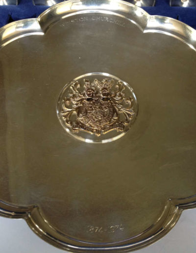 Churchill Centenary Silver Tray by Mappin & Webb, Inscribed 'Winston Churchill'