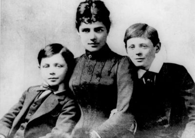 Early Winston Churchill Photo with his Mother & Brother