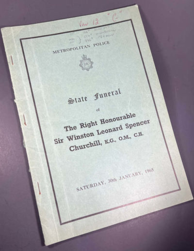 Sir Winston Churchill State Funeral Police Manual, 1965