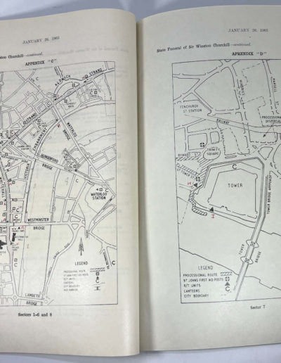 Sir Winston Churchill State Funeral Police Manual showing Maps