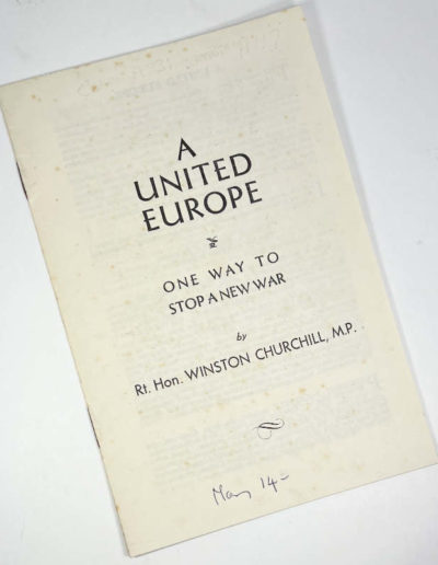 A United Europe- One Way to Stop a New War