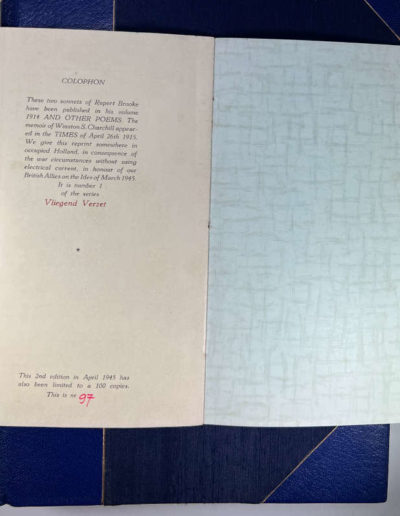 Rupert Brooke- Two Sonnets: Colophon