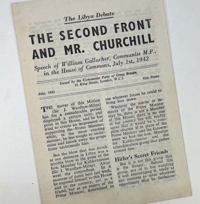 The Second Front and Mr. Churchill