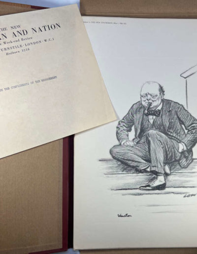 Winston Churchill Sketch by David Low with Compliments Slip