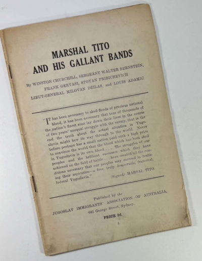 Pamphlet: Marshall Tito and His Gallant Bands