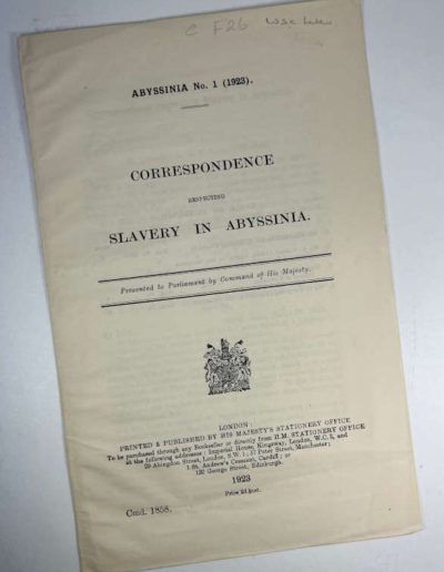 Correspondence Respecting Slavery in Abyssinia