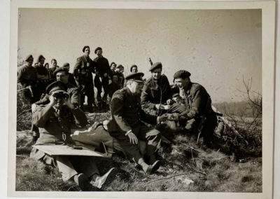 Original Press Photo: Winston Churchill Observing Allies Crossing River 1945