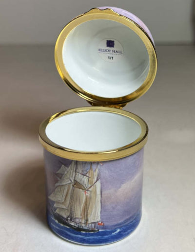 Churchill Sailing Ship – Enamel Box, Open