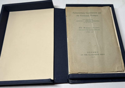 Churchill's 1930 Speech placed in Solander Case