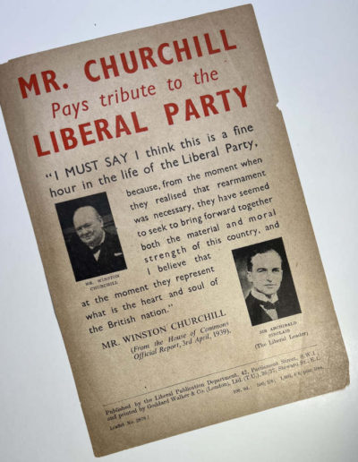 Mr. Churchill Pays tribute to the Liberal Party