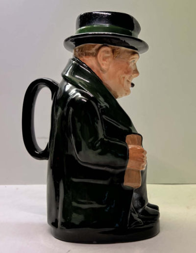 ROYAL DOULTON CHURCHILL TOBY JUG Green Side View 2