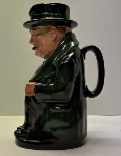 ROYAL DOULTON CHURCHILL TOBY JUG Green: Side View